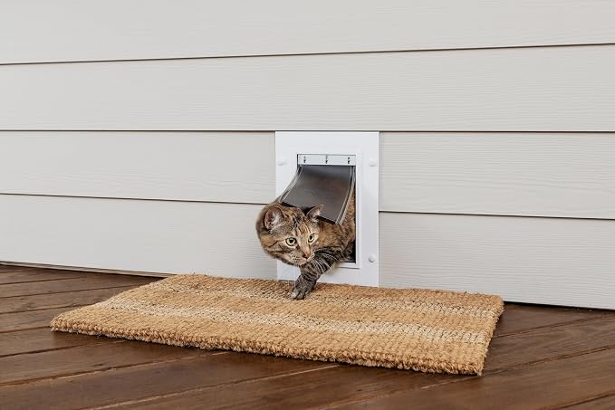PetSafe Wall Entry Pet Door, Telescoping, Dogs up to 15 lb, Small | Insulates Better Than Metal, Interior & Exterior Install, Weatherproof Double-Flap, DIY Telescoping Tunnel 4.75-7.25 in Walls