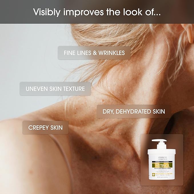 Advanced Clinicals Advanced Retinol Eye Cream Face Moisturizer With Peptides + Retinol Body Lotion Anti Aging 2pc Skincare Set For Women & Men, Fragrance Free, 2pc Set