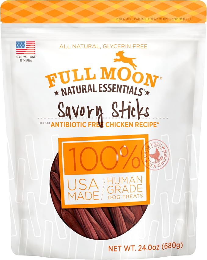 Full Moon® Essential Chicken Savory Sticks Dog Treats 24 oz | Human Grade, No corn, No wheat, No soy, Glycerin Free, Made in the USA