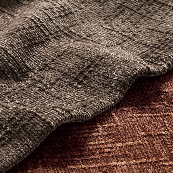 MIULEE Chenille Textured Fall Throw Pillow Covers Brown 20x20 Set of 2 | Slubby Decorative Pillows, Boho Farmhouse Rustic Home Decor, Modern Neutral Cushion Covers for Couch Sofa Bed Living Room