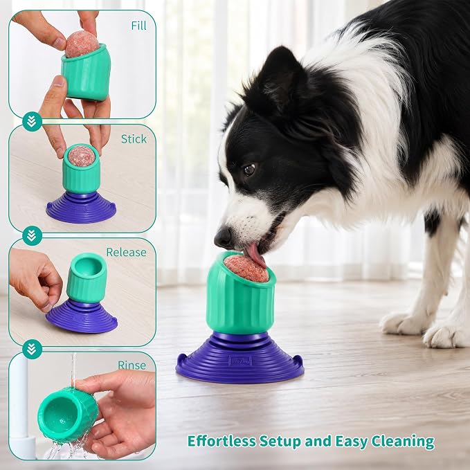 Freezable Dog Licking Toy Set with Suction Cup & Silicone Treat Mold