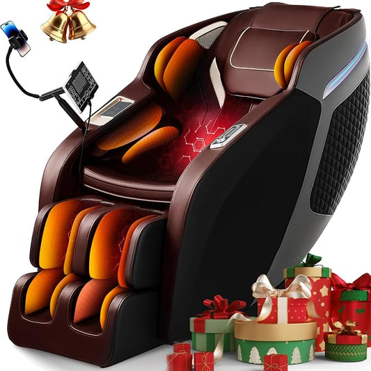 Upgraded 4D Massage Chair Full Body, Zero Gravity SL-Track Massage Chair Recliner with AI, Body Scan, Heating, Calf Kneading, Rocking Sleep Mode, Airbags, Foot Rollers, 18 Auto Modes