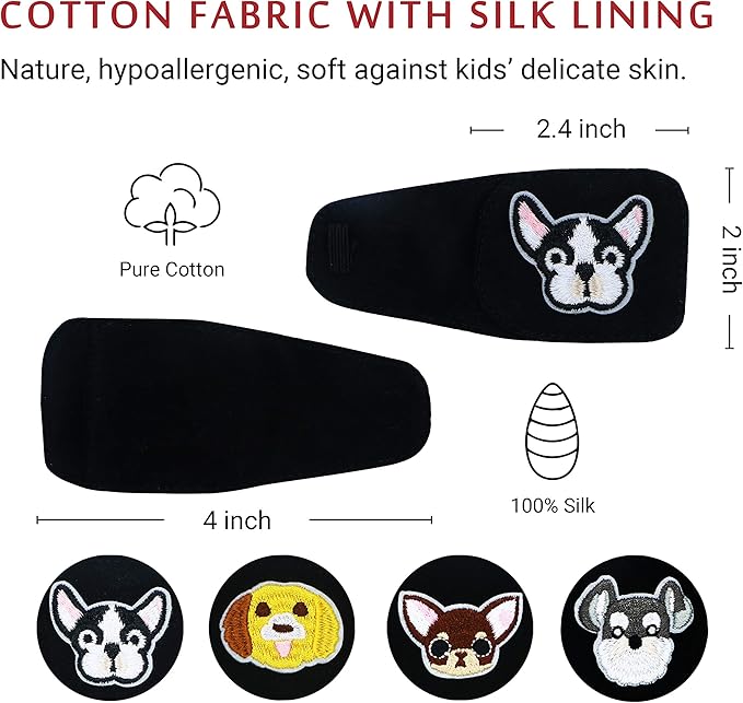 Astropic Cotton & Silk Eye Patch for Kids Glasses (Right Eye, Bulldog)