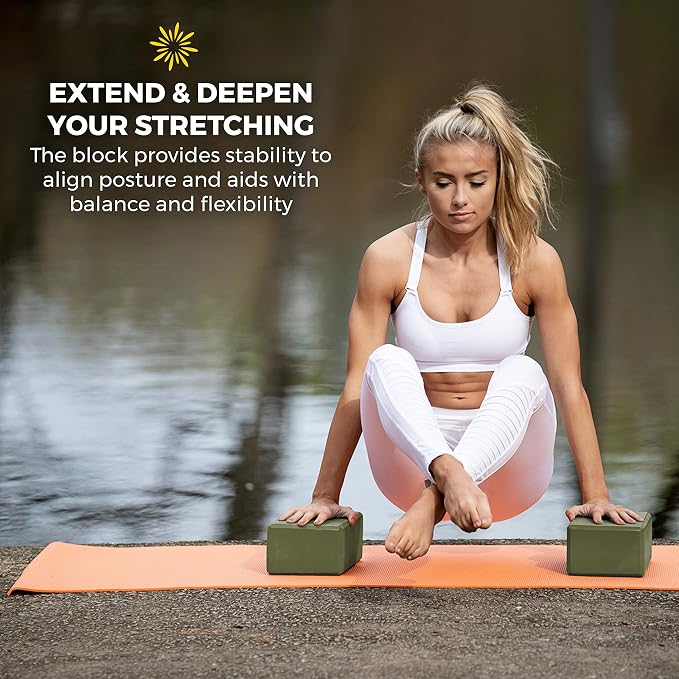 4" Yoga Block, 10 Pack Bulk EVA Foam Yoga Blocks, Firm and Supportive Yoga Brick, Balance Foam for Stretching, Pilates, and Workout, 4" x 6" x 9"
