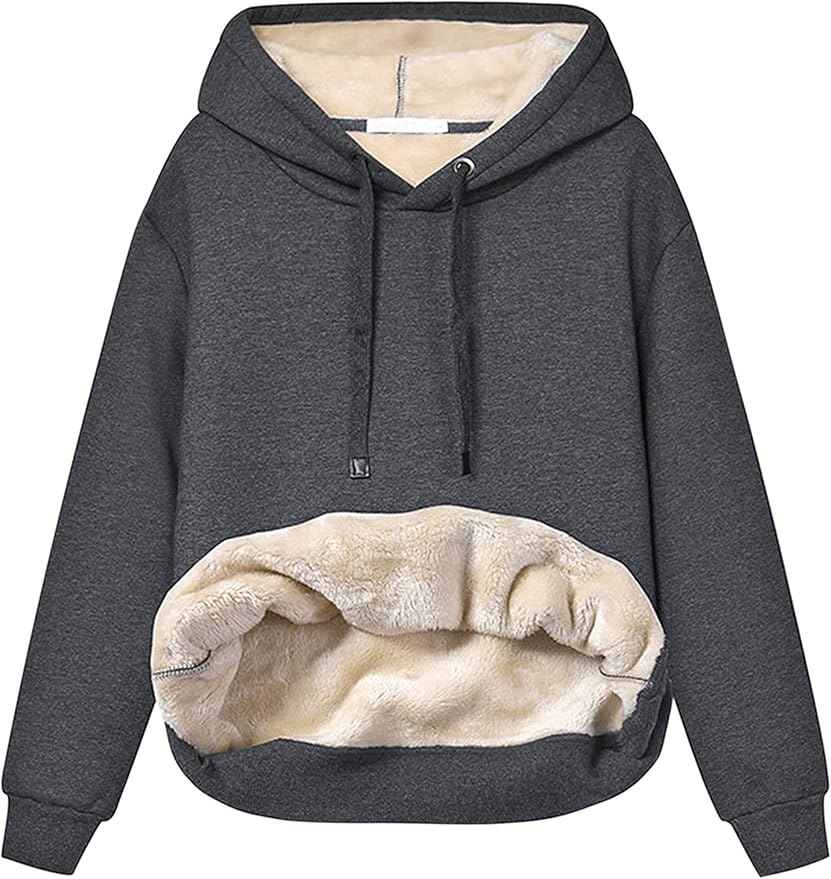 Yeokou Women's Winter Hoodies Pullover Sherpa Fleece Warm Heavyweight Sweatshirt