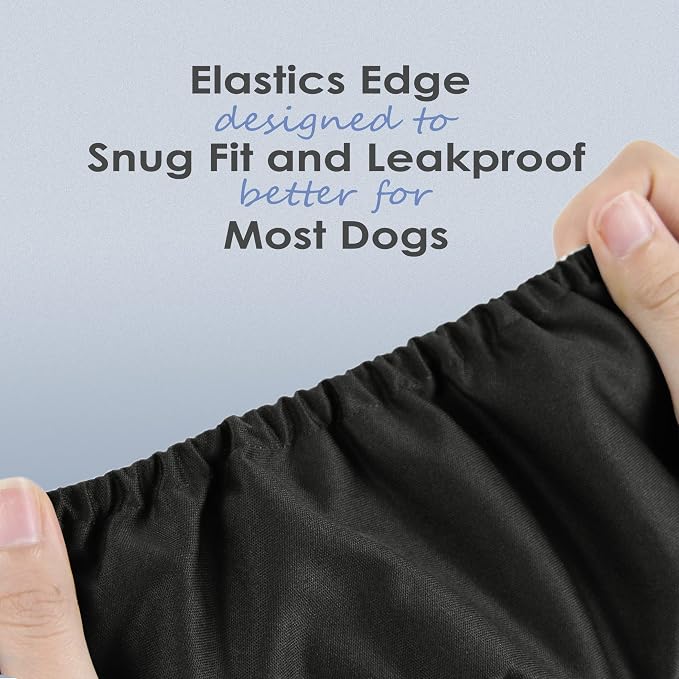 Wegreeco Washable Male Dog Belly Wrap - Pack of 3 - (Black, Black, Black, Large)