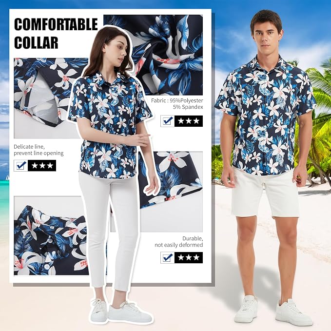 Dog Shirt Hawaiian, Pet Summer T-Shirts Dog Style Floral Breathable Cool Clothes Hawaiian Shirts Gifts for Owner and Pet Shirts are Sold Separately