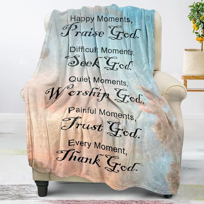 Christian Inspirational Soft Throw Blanket for Women and Men - Religious and Spiritual Gift - Personalized for Adults/Kids 50"x 60"