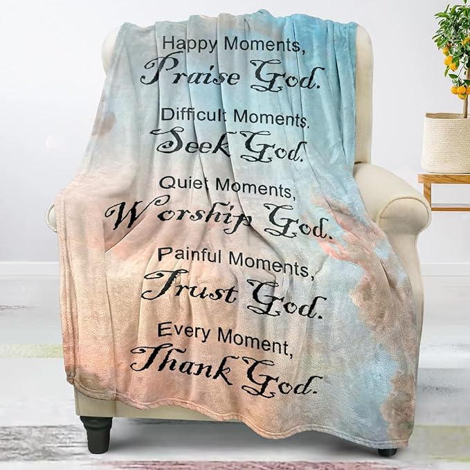 COMFAR Christian Gifts for Women Faith, Inspirational Women, Soft Throw Blankets Religious Women/Men, Spiritual Personalized Adults/Kids 40''x 50''