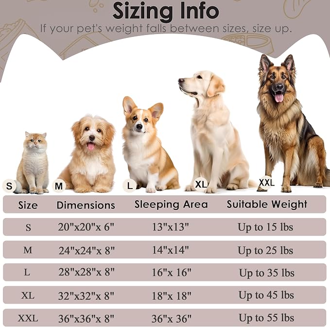 28in Large Dog Bed, Medium Size Dog and Cats, Calming Donut Bed for Puppy and Kitten, Washable Round Fluffy Pet Bed (Brown)