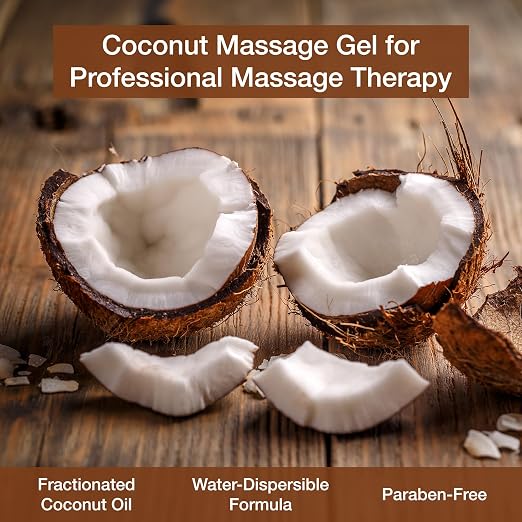 Bon Vital' Coconut Massage Gel, 5 Gallon, Lightweight Formula with Pure Fractionated Coconut Oil, Professional Therapy Lotion, Hydrating and Unscented