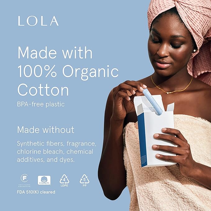 LOLA Super Plus Tampons - 32 Count, Plastic Applicator - Non-Toxic Leak Protection Tampons for Women - Clean Feminine Care