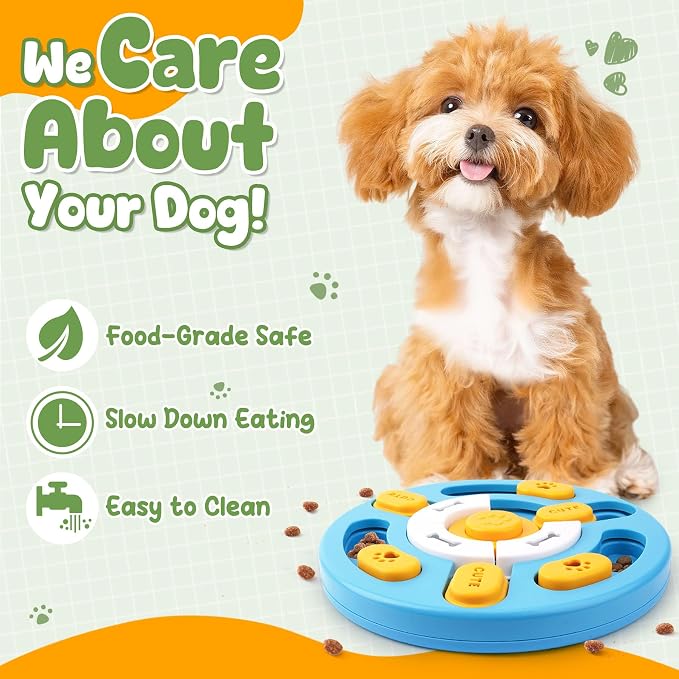 KIPRITII Dog Enrichment Toys with Lick Mat, Puzzle Toy & Slow Feeder