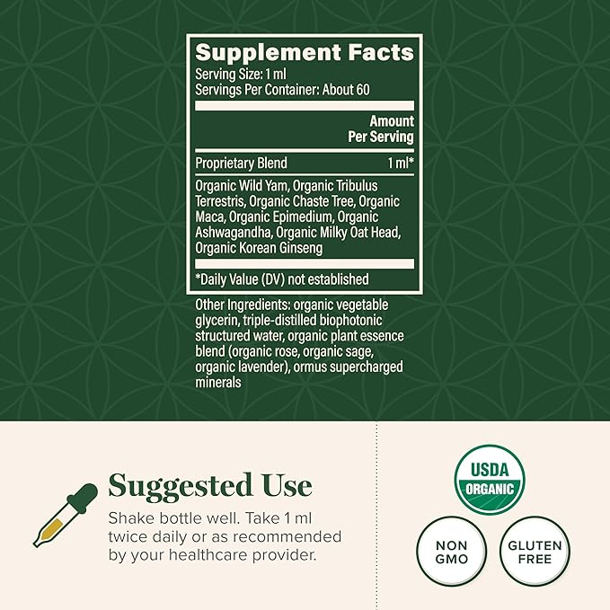 Global Healing – Organic Women’s Hormone Balance Drops – Supports Mood, Vitality & Estrogen Balance - Promote Metabolism Wellness – 2 fl oz