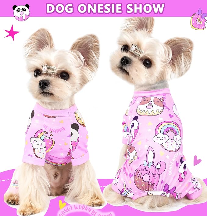 Dog Pajamas Summer Dog Clothes for Small Medium Dogs Boy Girl Doggy Pjs Cute Doggie Onesie Breathable Puppy Clothes Soft Stretchy Cat Pet Outfit (Purple, X-Large)
