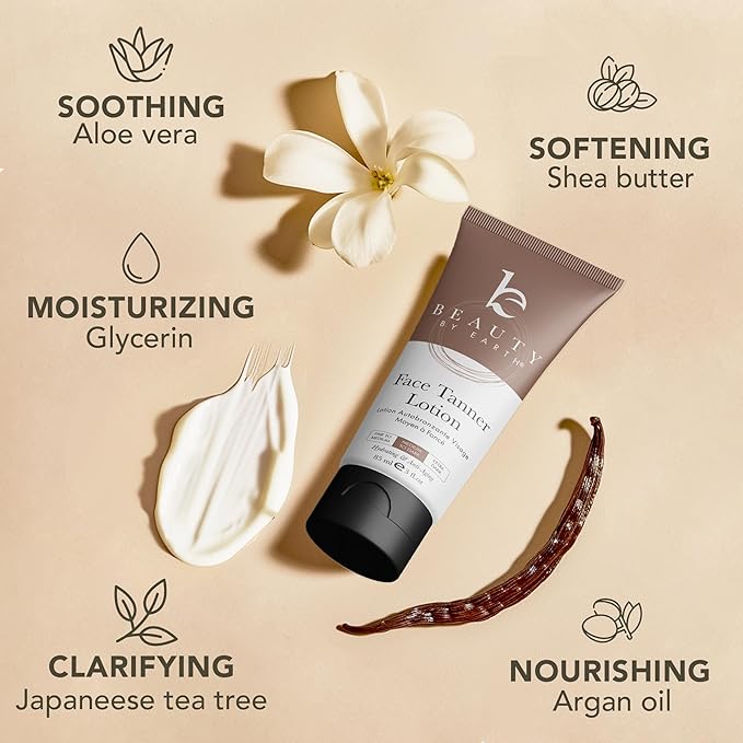 USA Made with Natural & Organic Ingredients Face Tanner - Face Self Tanning Lotion, Non Toxic Self Tanner for Face, Gradual Tan Lotion, Sunless Moisturizer for Fake Tan for Women & Men
