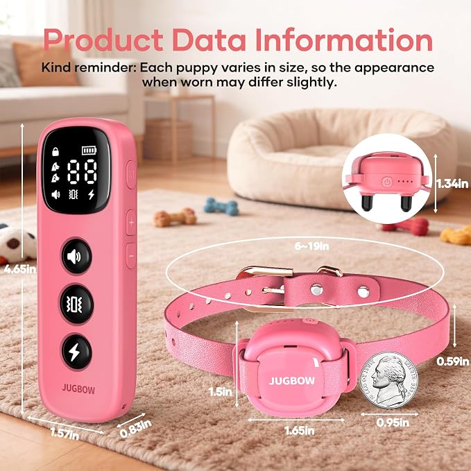 Shock Collar for 5-30lbs Mini Small Dogs,4200FT Range,Pink | Dog Training Collar with Remote,IPX8-Waterproof Rechargeable E-Collar with Beep, Vibration, Safe Shock,Security Lock