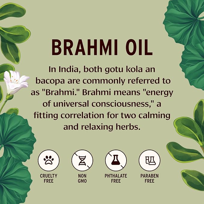 Banyan Botanicals Brahmi Oil with Sesame – Organic Ayurvedic Massage Oil with Gotu Kola & Bacopa ­­– Calming Massage Oil for Focus & Relaxation – 128 oz – Non GMO Sustainably Sourced Abhyanga Oil