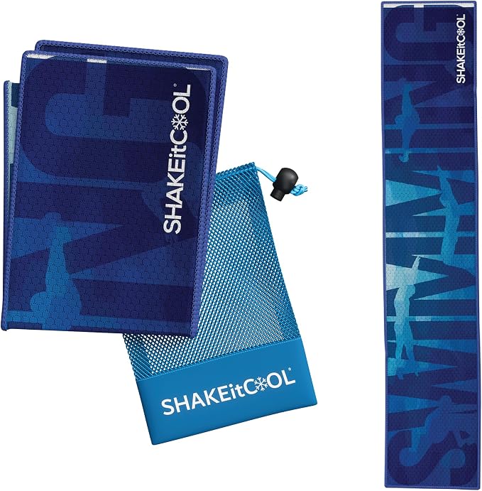 SHAKEitCOOL Original Cooling Towel – Soft, Lightweight, Heat Relief – Perfect for Biking, Running, Yoga, Gym, Gardening – DeepDive