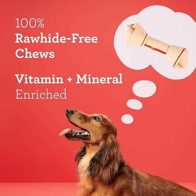 DreamBone Medium Bone Rawhide-Free Dog Treats With Real Protein, 4 Count | Daily Chew, Digests Safely and Completely, Made With Real Chicken and Veggies, For Adult Dogs