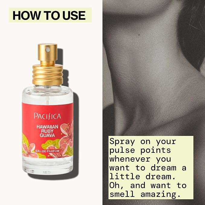 Pacifica Hawaiian Ruby Guava Spray Perfume - Vegan, Cruelty-Free Personal Fragrance with Essential Oils