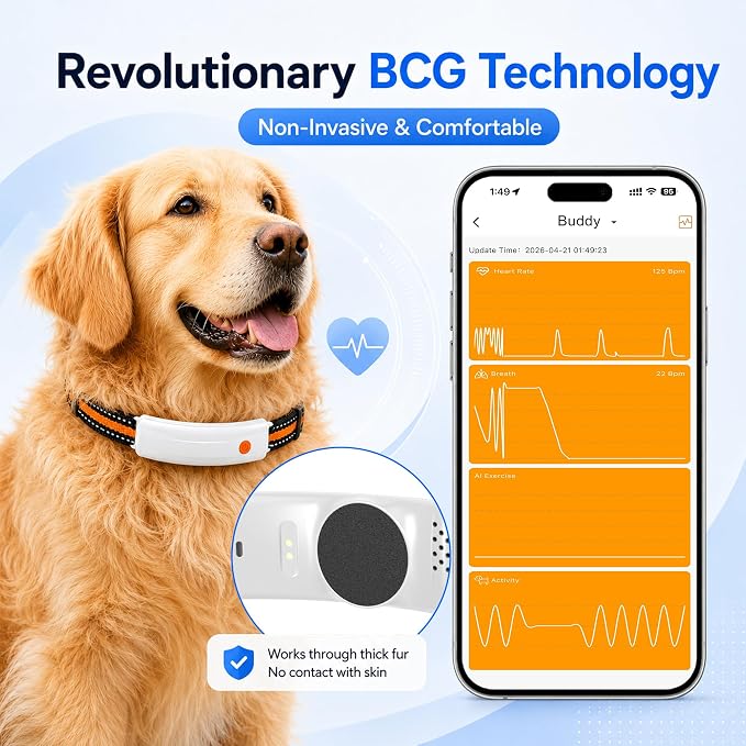 4G LTE GPS Pet Tracker & Virtual Fence, Real-Time Location, Heart Rate & Activity Monitor, Remote Training Smart Collar for Large Cats, Small, Medium and Large Dogs (White)
