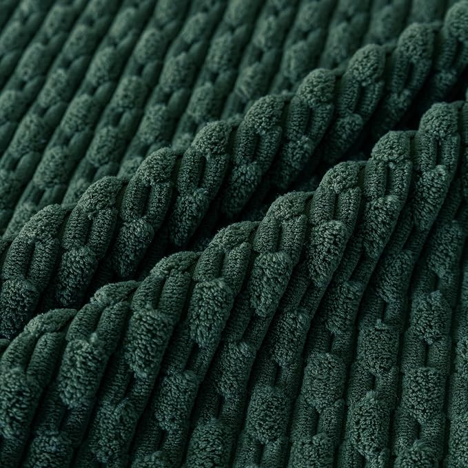 Set of 4 Dark Green Decorative Throw Pillow Covers 20x20 Inch Corduroy Pillow Covers for Bed Couch Sofa Living Room Soft Square Cushion Cases