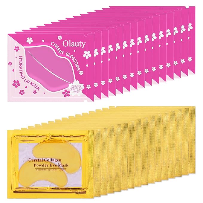 Eakroo 30 Pairs Lip and Eye Mask Set, Anti Wrinkle Patches for Lip, Under Eye Mask for Puffy Eyes, Lip Mask Bulk, Face Mask Bulk, Bachelorette Party Favors, Bulk Gifts, Teacher Appreciation Gifts
