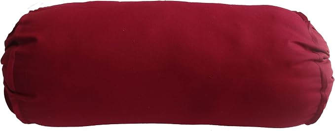 Burgundy Bolster Pillowcase - Neck Roll Round Bolster Cover for Bed Sofa Chair Couch Lounge Cotton 6" Diameter x 26" Long (15 cm Diameter x 66 cm Long) Removable Cover