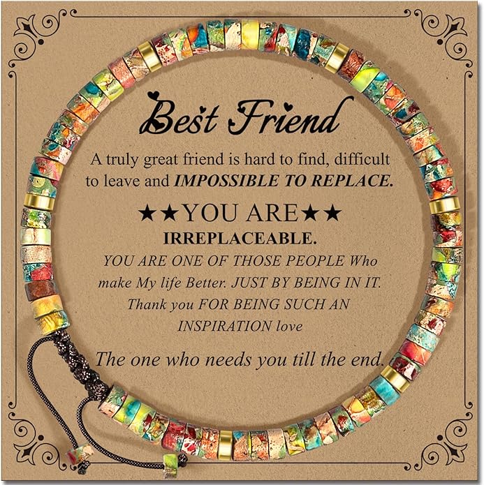 Inspirational Gifts Bracelets for Women: Valentines Mothers Day Birthday Gifts for Women Friends Sister Mom - Healing Natural Stone Beads Bracelets Thinking of you Get Well Soon Gift for Women