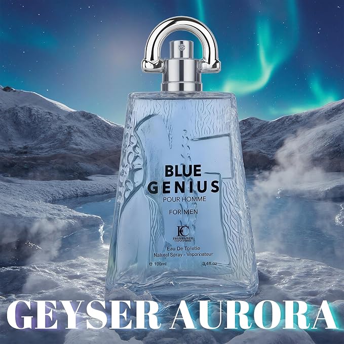 AFLUXE Genius Blue For Men – Eau de Toilette For Men | Coastal Woody | Premium Long-Lasting Fragrance – 100ml