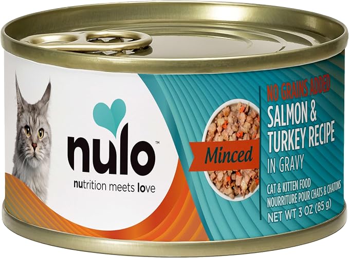 Nulo Freestyle Grain-Free Minced Wet Canned Food for Cats and Kittens, Salmon & Turkey, 3 Ounce, 24 Cans