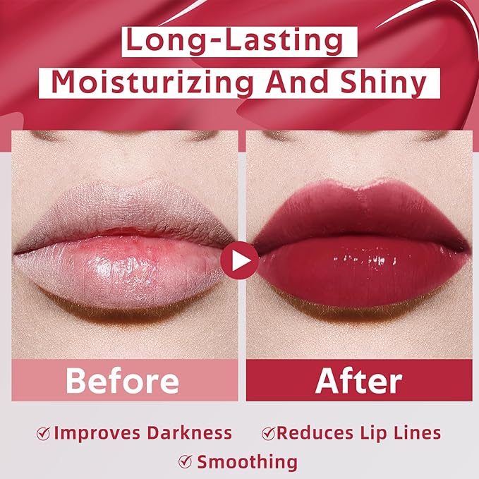 bayfree Hydrating Tinted Lip Oil, Korean Lip Gloss with High Shine & Pigmented Color, Lightweight Non-Sticky Formula for Dry Lips, Vitamin E Enriched for All-Day Moisturizing, Vegan & Cruelty-Free