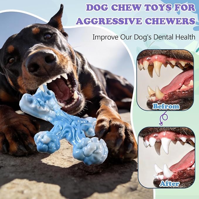 2Pack TreeBone Indestructible Dog Chew Toys for Aggressive Chewers