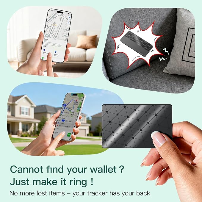 2026 Apple MFi Certified Wallet Tracker Smart Card for Find My | Ultra Thin Air Tracker Tag for Travel, 5 Years+ Staying Power, IP69 Waterproof, Key Finder & Item Locator for Bags, Passport
