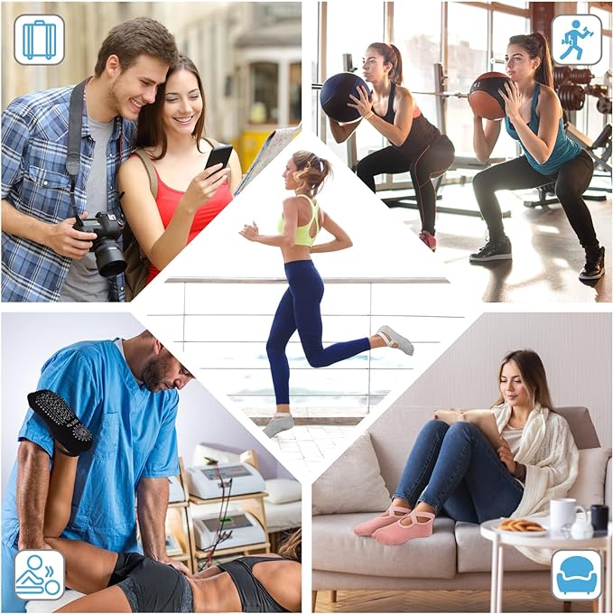 BKP Yoga Socks for Women,Pilates Socks Non Slip Grip Socks Suitable for Ballet,Plasticity,Dance,Home,Training