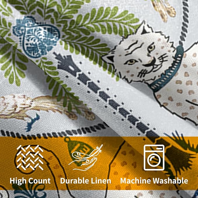 Animal Print Leopard Tropical Tree Pillow Covers 20X20 Inch Set of 2 Vintage Asian Bird Decorative Pillow Cases Green White Grey Cotton Linen Cushion Case Farmhouse Home Decor For Sofa Couch Bed