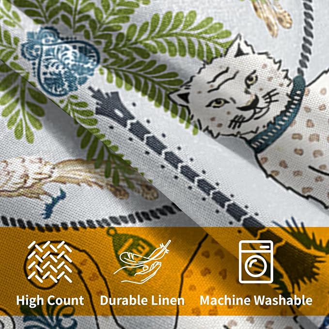 Animal Print Leopard Tropical Tree Pillow Covers 22X22 Inch Set of 2 Vintage Asian Bird Decorative Pillow Cases Green White Grey Cotton Linen Cushion Case Farmhouse Home Decor For Sofa Couch Bed