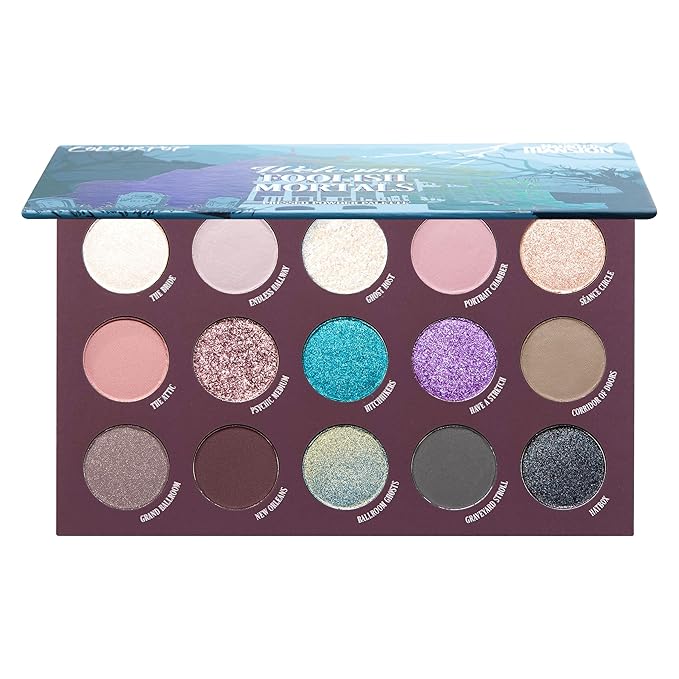 ColourPop x Haunted Mansion Foolish Mortals Eyeshadow Palette - Eye Makeup Palette with Matte, Metallic, Matte Sparkle & Pearlescent Finishes - High-Pigment, Long Lasting Formula (0.58 oz)