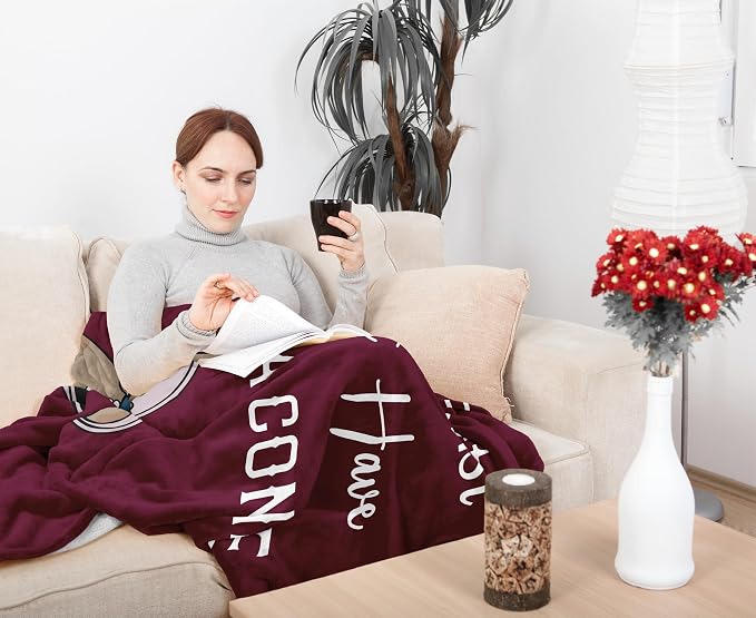 Get Well Gifts for Women/Men After Surgery Red Blanket 50"x60" | Feel Better/Get Well Soon Gifts for Women, Surgery Recovery Gift for Men, at Least You Dont Have to Wear A Cone
