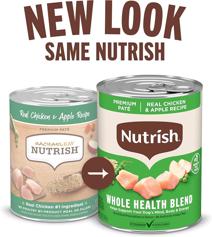 Nutrish Chicken Paté Wet Dog Food, 13 oz. Can, 12 Count (Rachael Ray)