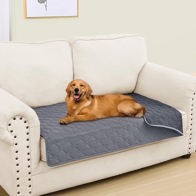 Smiry Waterproof Dog Bed Cover Blanket, Reversible Pet Blanket | Soft Reversible, Washable Leakproof Cats Dogs Couch Cover for Sofa, Couch, Furniture (30x53 Inch)