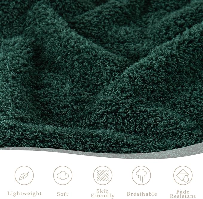 Exclusivo Mezcla Fleece Twin Size Bed Blanket, Ultra Soft, Lightweight and Fuzzy Forest Green Blanket for Women, Home Decor, 60x80 Inches