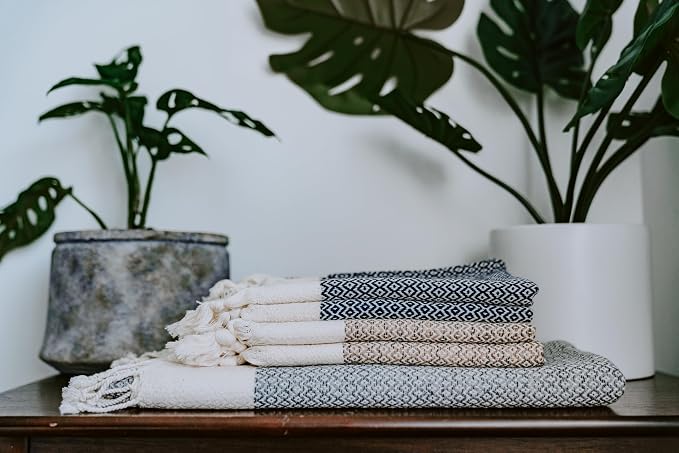 BAY LAUREL Turkish Hand Towel – Pack of 2 | Soft & Absorbent Decorative Towels for Bathroom, Hand, Face, Hair, Gym, Yoga, SPA, Kitchen & Tea | Boho Decor (Pistachio, Diamond 16x40 Inches (Set of 2)