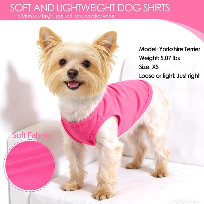 2 Pack Dog Clothes for Small Dogs Girl Camouflage Puppy Clothes Pet T Shirt Dog Shirts for Small Dogs Cats Apparel Pink Camouflage + Solid Color (XS)