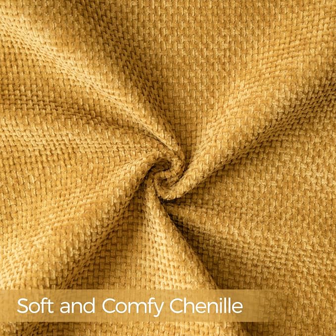 a moment Mustard Yellow Chenille Throw Pillow Covers 12x20 Inch Pack of 2 Modern Decorative Throw Pillow Covers Farmhouse Cross Covers Home Decor for Sofa Bedroom Living Room