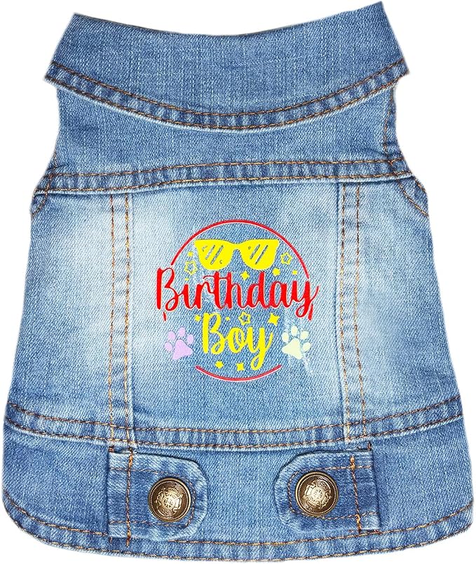 Birthday Gift,Small Dog Jeans Jacket,Denim Pet Coat,Puppy Clothes Overalls | JcDuDoi Washed Classic Dog Cat Costumes Vest Outfit T-Shirts Boy Girl Male (XX-Large )