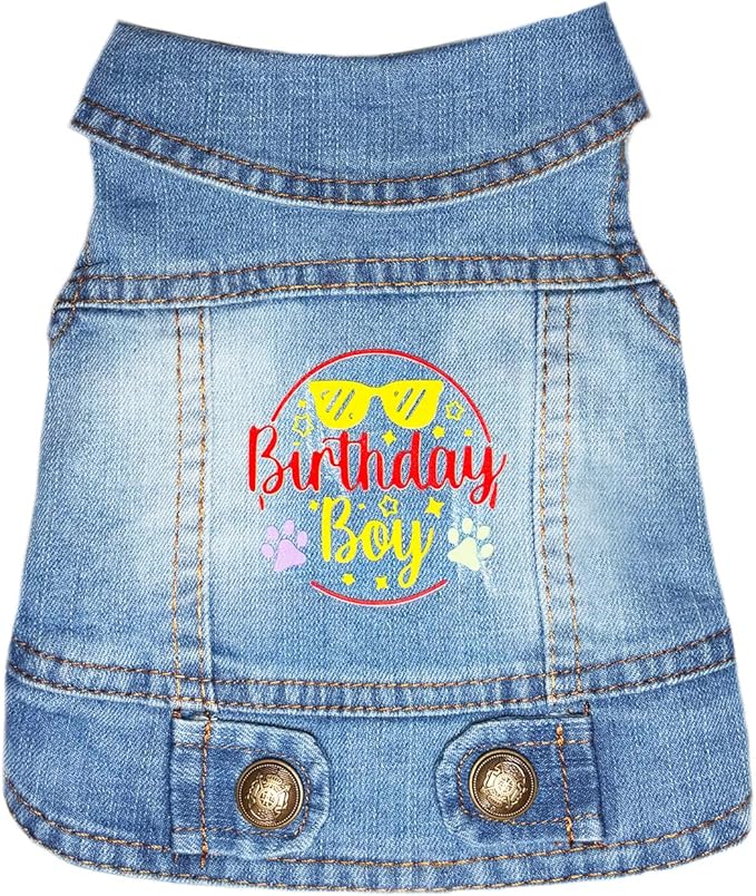 Birthday Gift,Small Dog Jeans Jacket,Denim Pet Coat,Puppy Clothes Overalls | JcDuDoi Washed Classic Dog Cat Costumes Vest Outfit T-Shirts Boy Girl Male(Small)