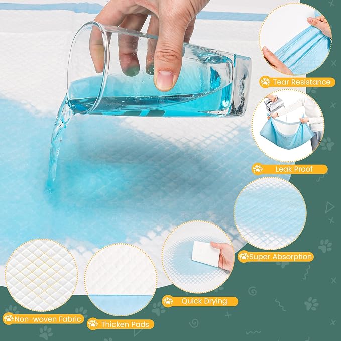 60 Count Extra Large Dog Pee Pads 28" x 34", Super Absorbent X-Large Puppy Pads Disposable Dogs Training Pads, Quick Drying Leak-Proof Dog Potty Pads for Doggies Puppies (Pack of 2)