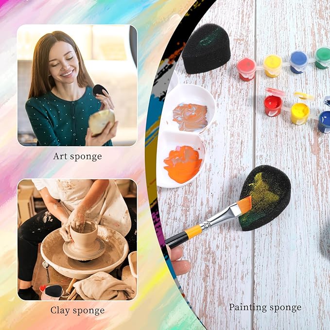 20 Pcs Petal Face Paint Sponge, High Density Face Painting Supplies Droplets Makeup Paint Sponges High Density Black Faces Paintings Kit for Adults Art Work and Body Paintings Halloween Christmas